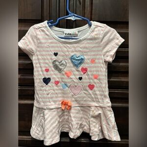 Pink Striped Heart Top size 4 KIDS